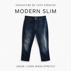 Signature by Levi Strauss Modern Slim Jeans W28 L28 Dark Wash Stretch